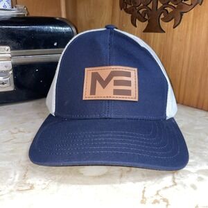 OutDoor Cap Navy Blue with White Vented Snapback leather patch ME‎